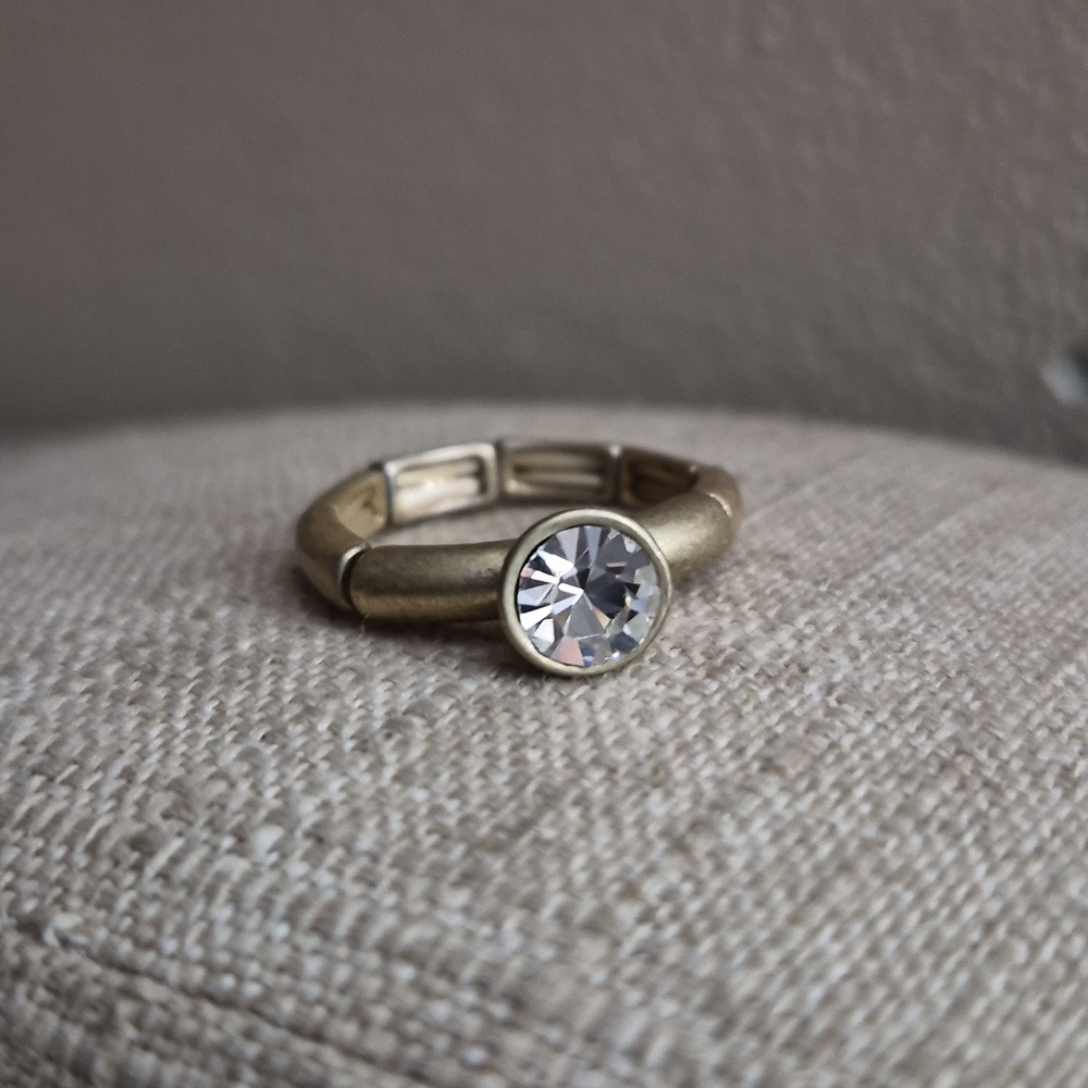 Round Bezel Set Crystal Statement Engagement Flex… - image 7